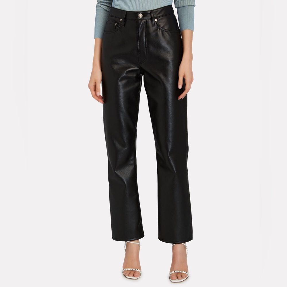 AGOLDE Recycled Leather Relaxed Boot Pant in Detox, Size 27